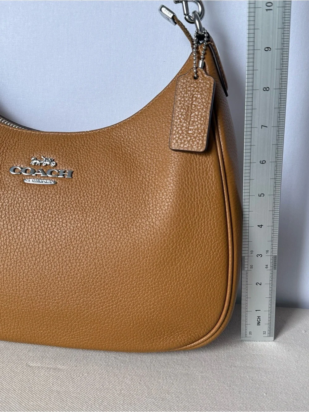 NWT Coach Teri Hobo Bag CJ517 Silver/Light Saddle Shoulder Crossbody with Scarf